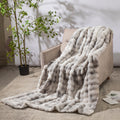 Bote Faux Fur 3D Fleece Bubble Throw Blanket - Big Bubble Rabbit Fluff Blanket